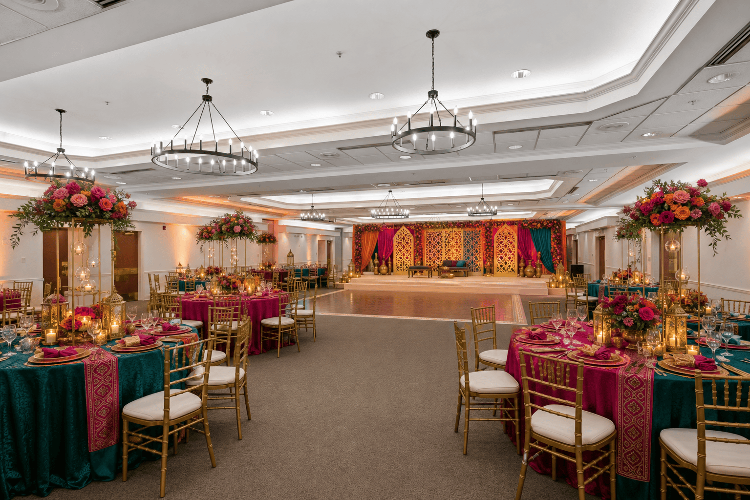 Jewel tone sangeet celebration